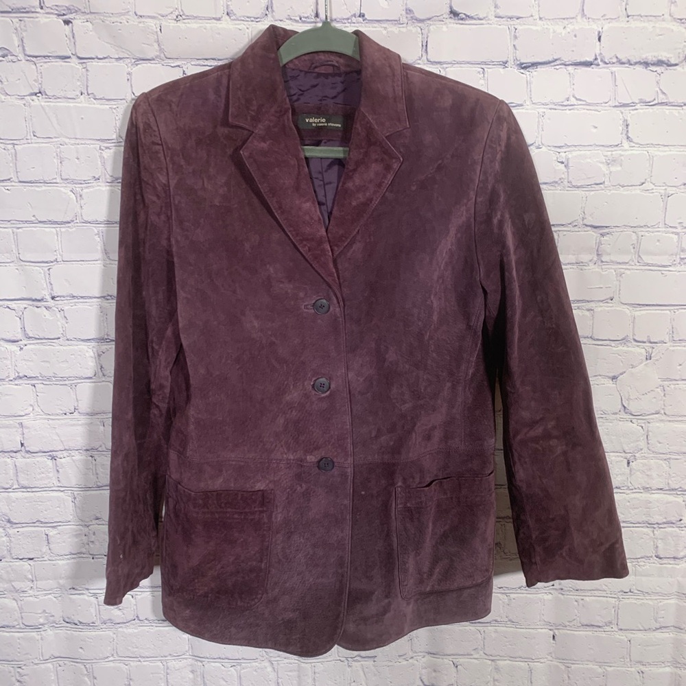 Valerie Stevens Womens Leather Jacket Purple Size M Western Grunge Whimsigoth